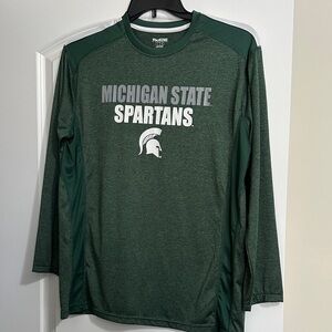 Knights Apparel Michigan State Spartans Dark Green Long Sleeve Tee